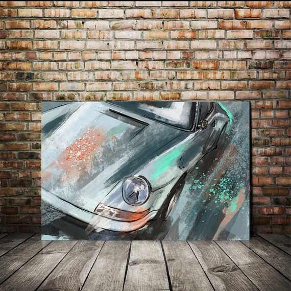 Porsche 911 Gray Green , Porsche Art Print, Porsche Artwork