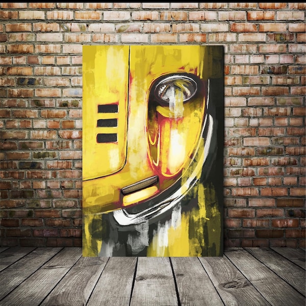 Ferrari dino painting, Automotive painting, Ferrari art print, automotive art print, Canvas Ferrari Print, teen room decor, canvas print