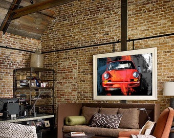 Porsche 911 Painting | Fine Art Porsche Wall Decor | Automotive Artwork for Man Cave, Garage & Car Enthusiast Gifts