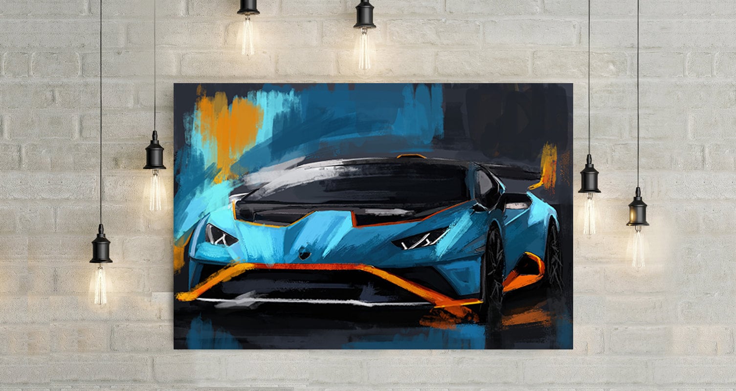 Lamborghini Huracán STO Art Print | Supercar Automotive Canvas