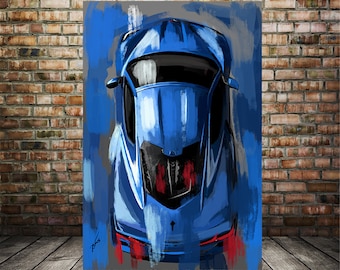 C8 Corvette art print, Chevy C8 artwork, Car enthusiast art, race car art, man cave garage decor, husband gift ideas, anniversary gift