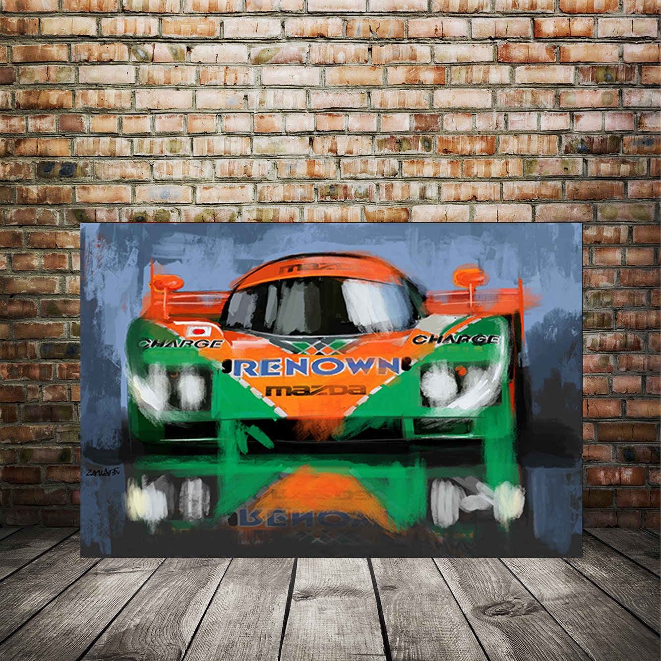 油彩画 Mazda 787B Art Print: Race Car Painting, Man Cave Decor - Etsy