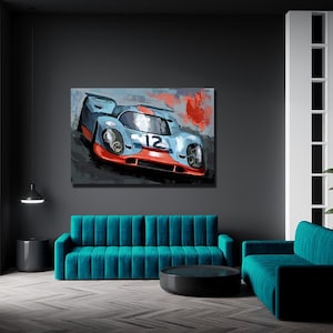 Porsche Race car, Porsche art print, Porsche artwork, Car enthusiast art, race car art, man cave garage decor, husband gift ideas, auto