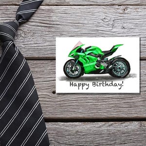 Motorrad individuelle Geburtstagskarte, Ducati Dankes-Karte, Fahrradkarten Set, Kunstdruck, Geburtstagskarten-Set, Persönliche Karten