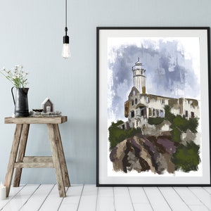 Alcatraz Leuchtturm Kunst, Kalifornien Leuchtturm Druck, Alcatraz Insel Dekor, San Francisco Wahrzeichen Kunst, Küsten Kalifornien Druck, Kunst Geschenk