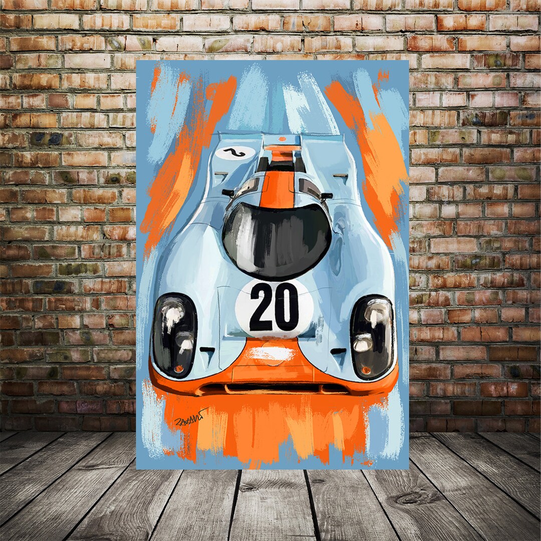 Porsche Race Car, Porsche Art Print, Porsche Artwork, Car Enthusiast Art, Race Car Art, Man Cave
