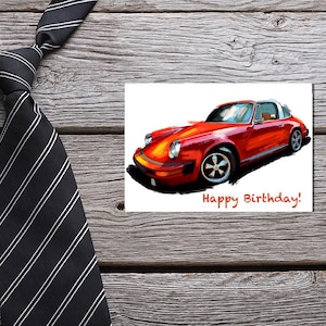 Porsche Geburtstagskarte benutzerdefinierte, Porsche Dankeschön-Karte, Porsche Targa Kunstdruck, Geburtstagskarten-Set, Persönliche Karten, benutzerdefinierte Karten