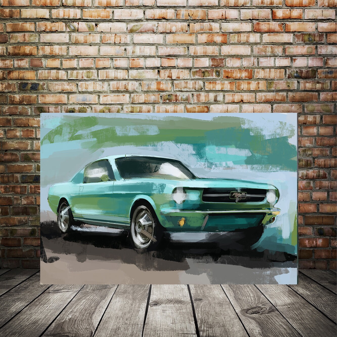 1964 Ford Mustang Art Print | Classic Mustang Canvas Wall Art