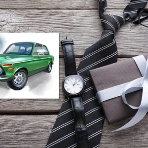 BMW 2002 Geburtstagskarte, Automobile Dankeskarte, BMW Kunstdruck, Geburtstagskartenset, Persönliche Karten