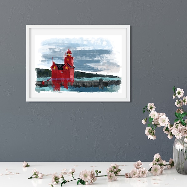Lighthouse Canvas Etsy