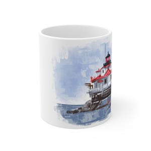 Lighthouse Mug, Nautical Coffee Cup, Coastal Kitchen Decor, Maritime Tea Mug, Sailor Gift Mug, Thomas Point Lighthouse Gift