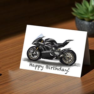Benutzerdefinierte Motorrad-Geburtstagskarte, Ducati Danke-Karte, Fahrradkarten-Set, Kunstdruck, Geburtstagskarten-Set, Persönliche Karten