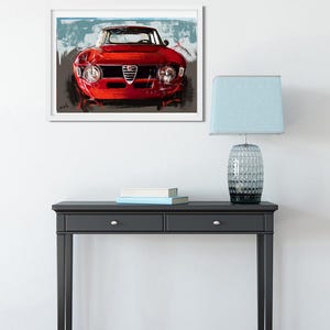 Impression d'art Alfa Romeo GTV, impression d'art automobile, impression Alfa Romeo sur toile, cadeau pour passionné d'automobile, impression de toile de voiture, art cadeau d'anniversaire