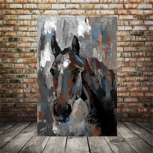 Horses art painting, art of horses, horse art print, canvas home decor, two horses art print, framed art decor, Horse canvas print