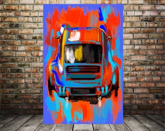 Porsche 911 Wall Art | Colorful Porsche Poster Print | Modern Car Wall Art for Man Cave, Office & Home Decor | Extra Large Digital Artwork