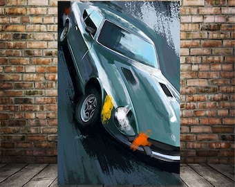 1973 Datsun 240Z Art Print | Classic JDM Sports Car Wall Art | Vintage Japanese Z Car Canvas | Garage Decor | Christmas Gift for 240Z Owner