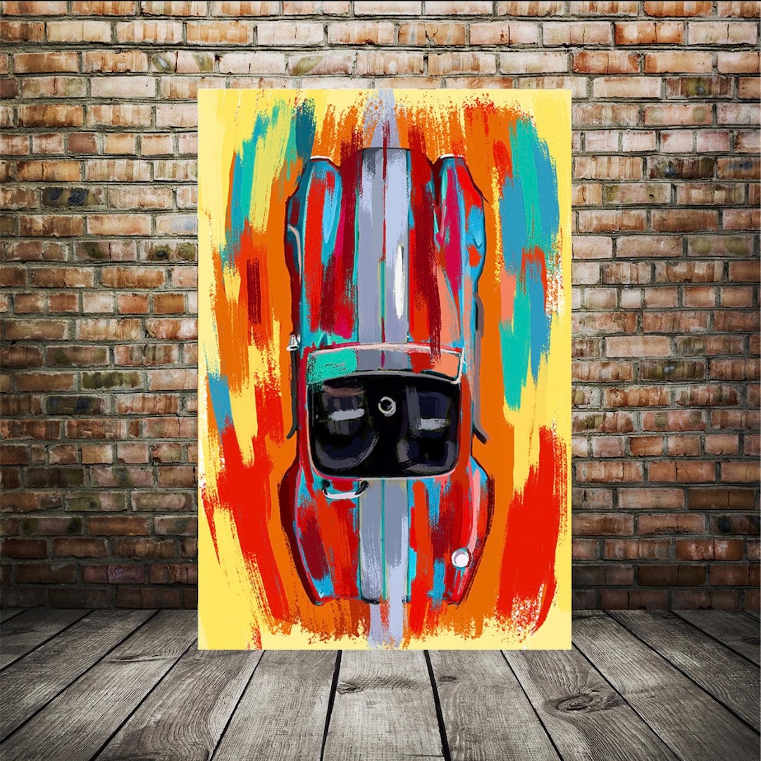 Shelby Art Print, Car Enthusiast Gift, Automotive Art Print, Canvas Shelby Print, Teen Room ...