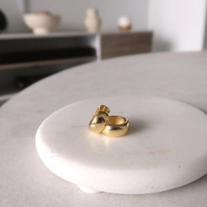 Gold Everyday Huggies · 18k Gold Plated Minimalist Earrings · Gold Hoop Earrings · Women Huggies Hoop Earring · Small Hoop Earring