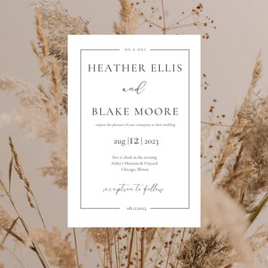 Minimalist Wedding invitation set
