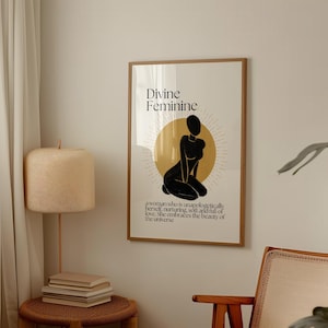 DIVINE FEMININE WALL art| Divine Feminine poster| Spiritual Wall Decor for Bedroom & Dorm |Girly Wall Art | Trendy Wall Digital Download
