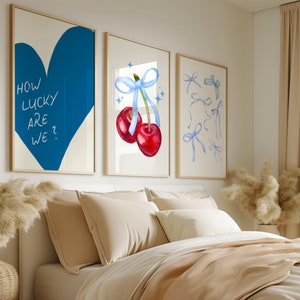 Coquette Wall Art Print Set: Cherry Girl Room Decor (Digital Download)