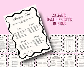 Bachelorette Party Games Bundle: 20 Printable Games (Digital Download)