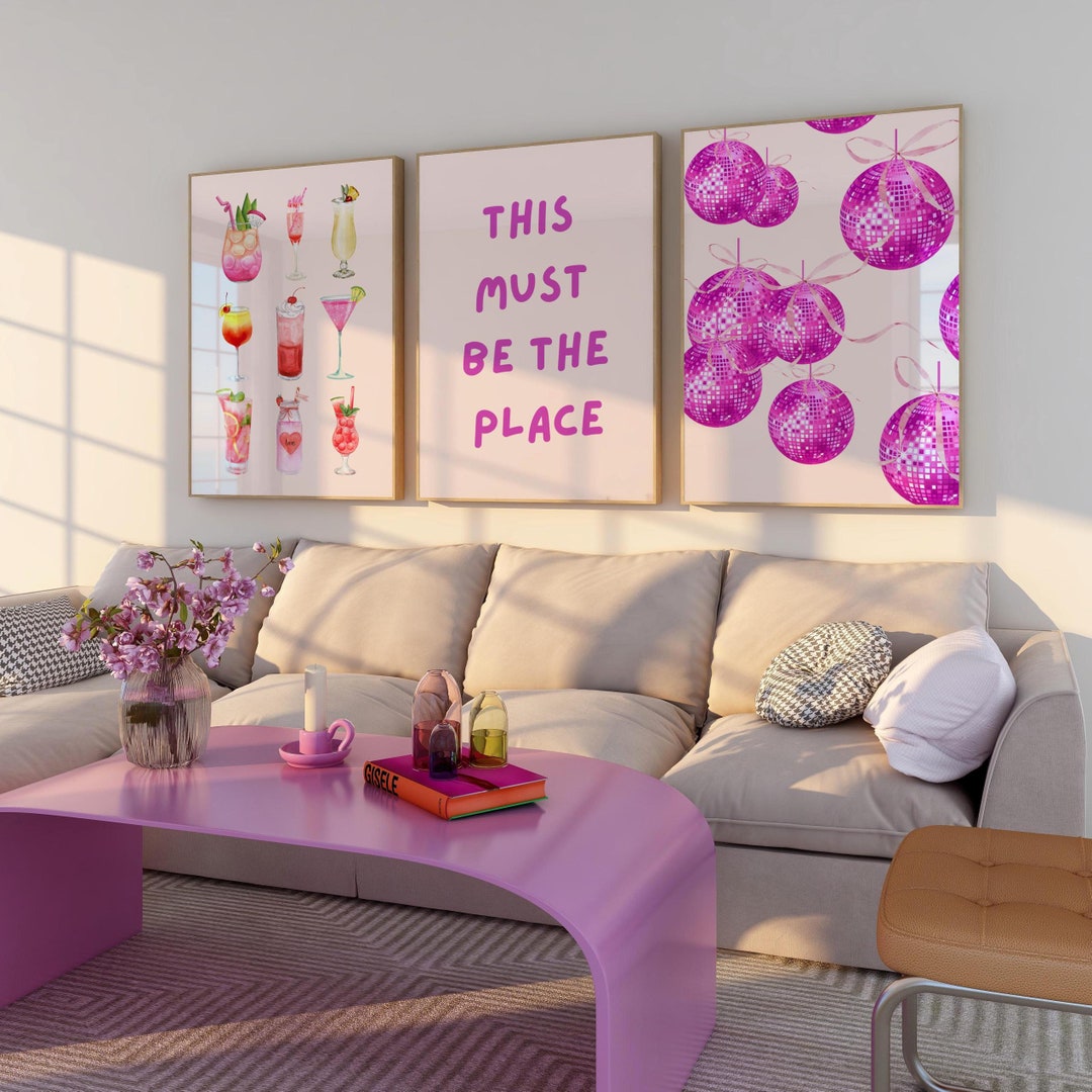 Trendy Pink Bows Wall Art Set: Coquette Dorm Decor (digital Download ...
