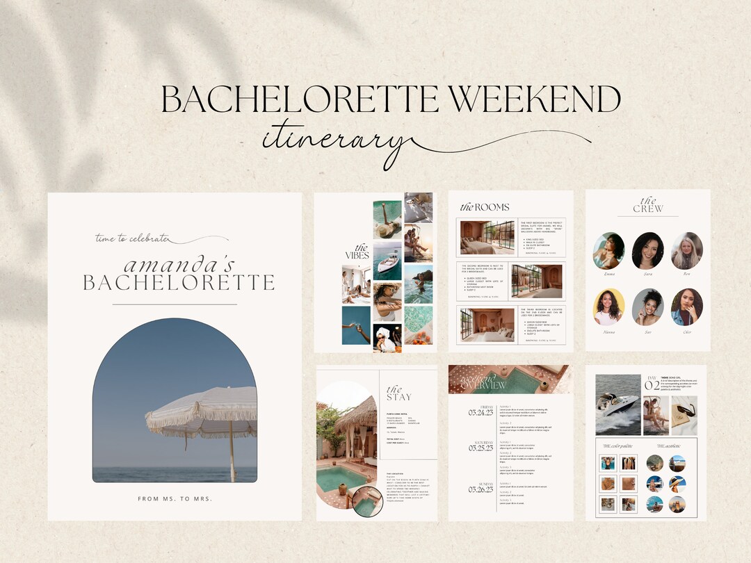 Ultimate Bachelorette Weekend Planner Bachelorette Itinerary Template ...