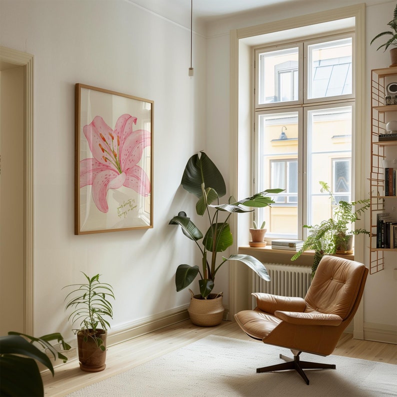 floral living room wall art poster