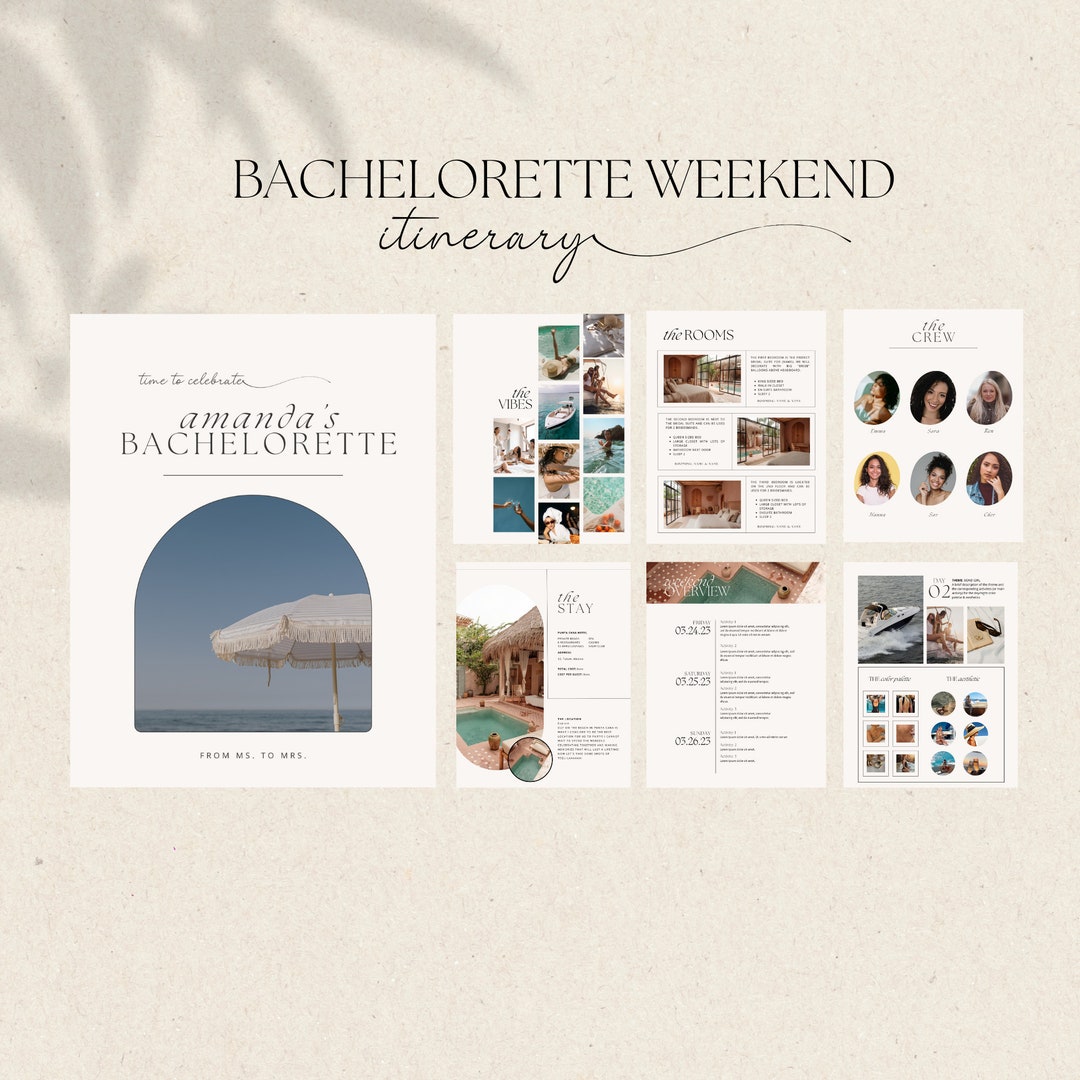 Ultimate Bachelorette Weekend Planner Bachelorette Itinerary Template