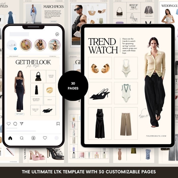 30 Editable Canva LTK Template |LTK Fashion Template | LTK Template |Gift Guide Template | Outfit Planner Template, Social Media Template