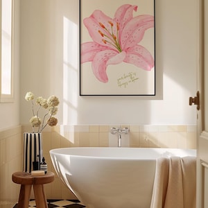 floral bathroom wall art poster
