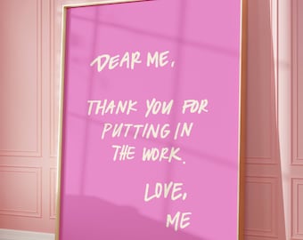 Self Love Pink Poster: Inspirational Dorm Decor (Digital Download)