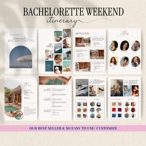 Ultimate Bachelorette Weekend Planner | Bachelorette Itinerary Template | Bachelorette Party Invite | Ultimate Hens Weekend Itinerary Canva