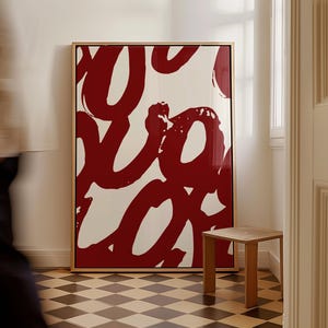 Red Abstract Painting Printable