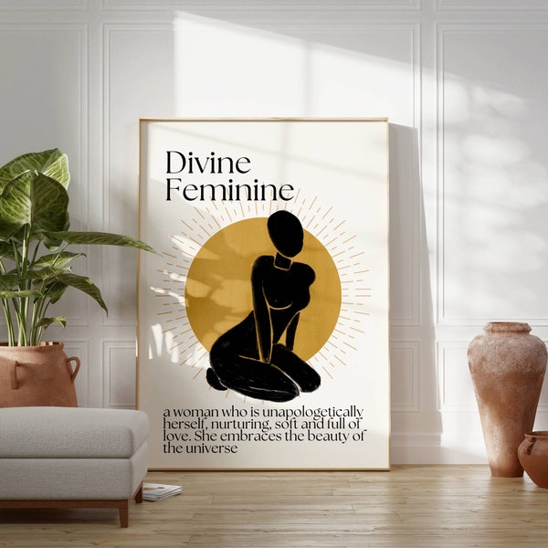 DIVINE FEMININE WALL art| Divine Feminine poster| Spiritual Wall Decor for Bedroom & Dorm |Girly Wall Art | Trendy Wall Digital Download
