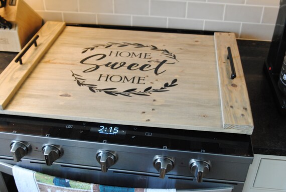 Stovetop Cover Reclaimed Pallet Wood Noodle Board Handmade - Etsy