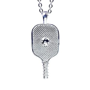 Large Sterling Silver Pickleball Paddle Pendant