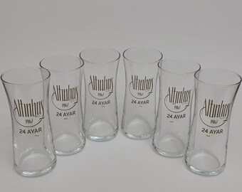 Altinbas Raki 24 Ayar Theme Glass 6 pieces