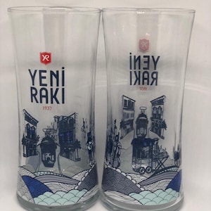 New Raki Istanbul Taksim Square Theme Raki Glass 6 pieces