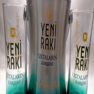 New Raki Mix of Masters Theme Raki Glasses and Ice Bucket Set
