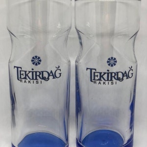 Tekirdag Raki Blue Theme Glass 6 pieces