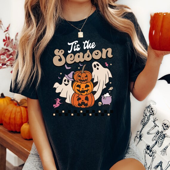 Tis The Season Halloween Sweatshirt, Retro Halloween Shirt, Halloween Spooky Ghost Sweatshirt, Halloween Pumpkin T-Shirt, Halloween Gifts