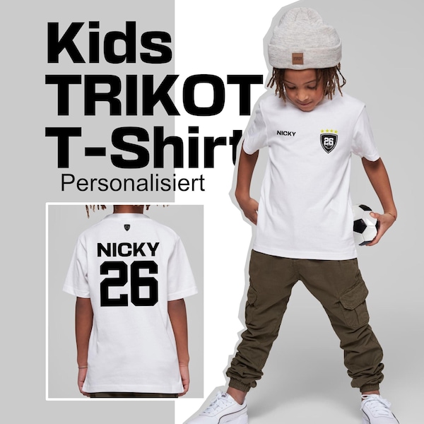 Fußball Fussball Trikot Personalisiert | Geburtstagsshirt Jungen | DFB EM 2024 | Kinder Geburtstag Geschenk T-Shirt mit Namen & Zahl