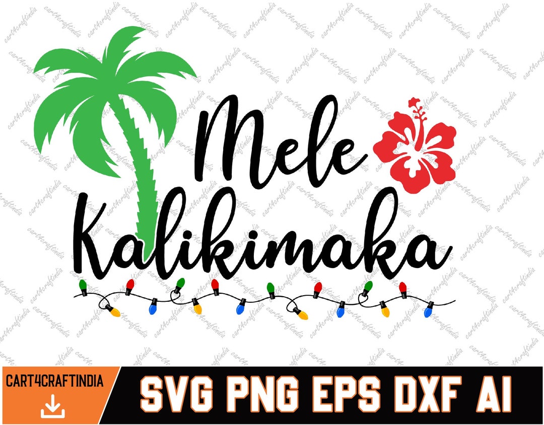 Mele-kalikimaka Bella Svg, Trendy Hawaiian Island Beach Christmas