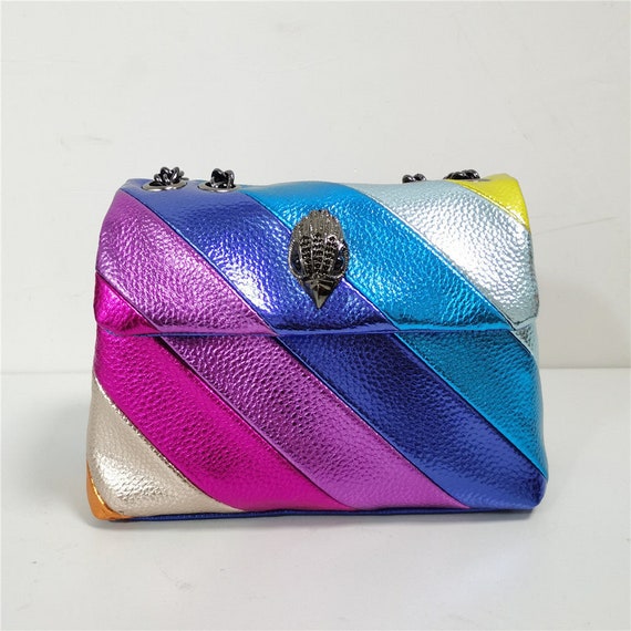 Shoulder Leather Bag Multicolored Bag Leather Colorful Women 