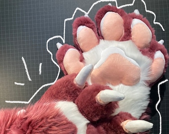 Reserved for Lux Bug: Super Sized Fursuit Puffy Paws - Magenta