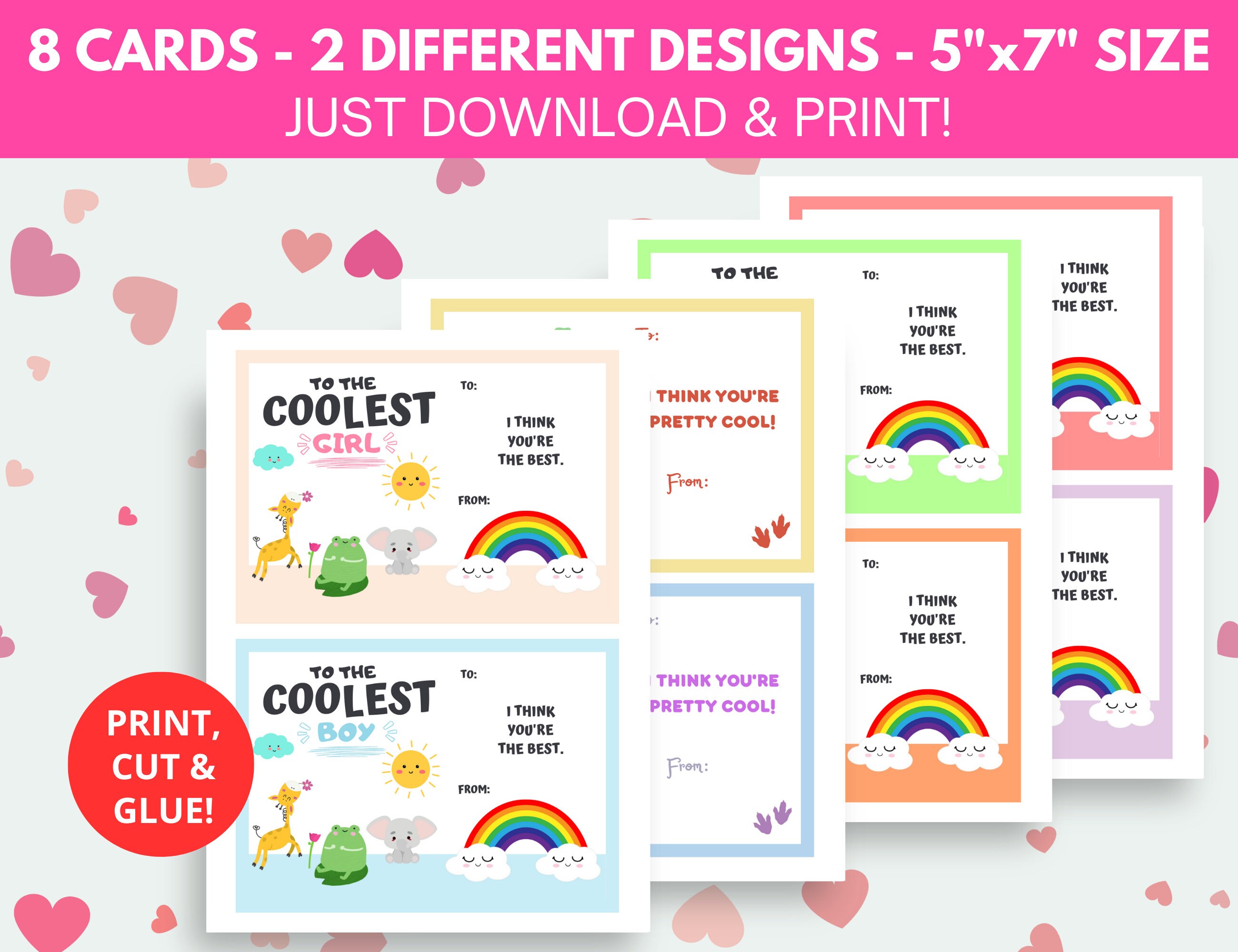 Classroom Valentine's Day Cards - Printable Valentine's Day Cards for ...
