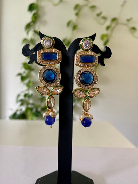 Women Western Designer Antique Jewellery Gold-Plated Alloy Stud Earrings  Light Weight Dangle Drop Earring For Girls - Digital Dress Room - 3050343