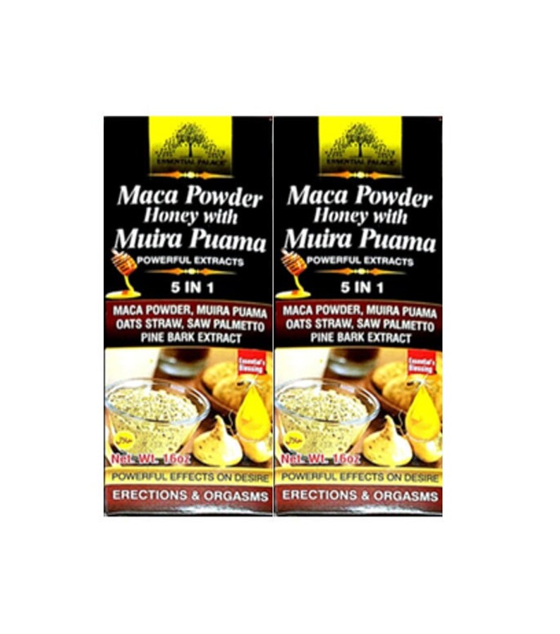 Organic Maca Powder Honey With Muira Puama 5 in One by Essential Palace 16 Oz Glass Bottle Etsy